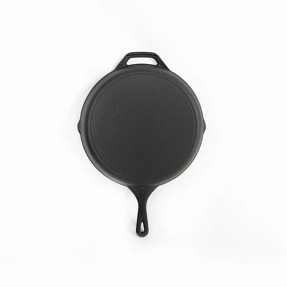 Non-stick Frying Pan Cast Iron Steak Skillet Round BBQ Grill Cookware 30cm - Mekamart Australia