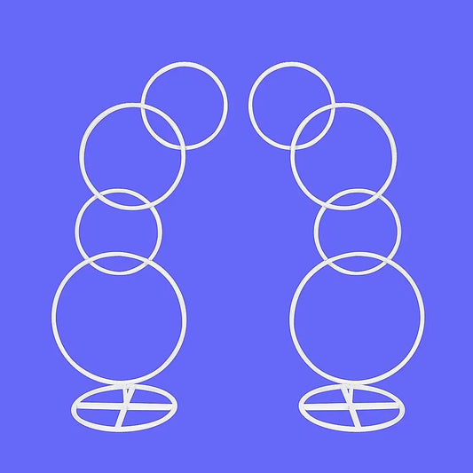 2pcs Round Wedding Arch Backdrop Rings Loops Flower Balloon Lawn Row Stand - Mekamart Australia