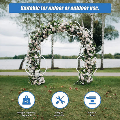2pcs Round Wedding Arch Backdrop Rings Loops Flower Balloon Lawn Row Stand - Mekamart Australia
