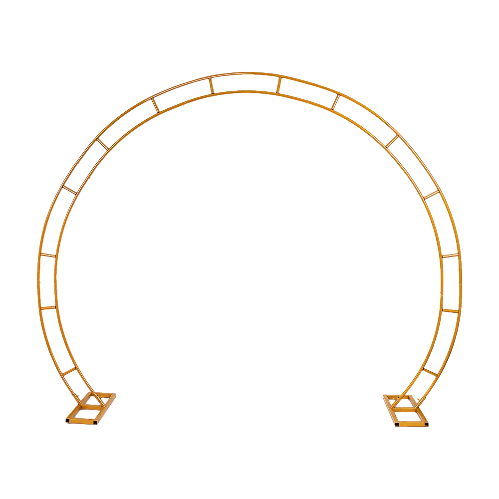 260cm Gold Metal Wedding Arch Round Balloon Birthday Party - Mekamart Australia