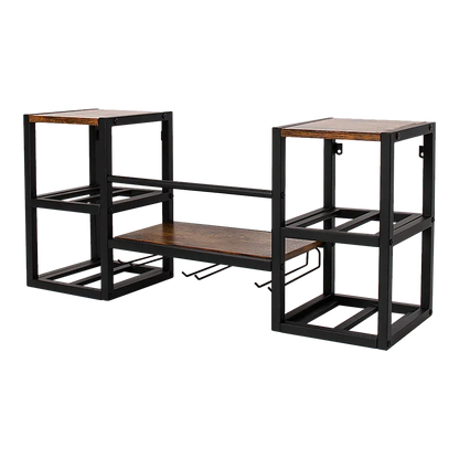 Wall Mounted Wine Rack 3 Stem Glass Holder Storage Organiser - Mekamart Australia