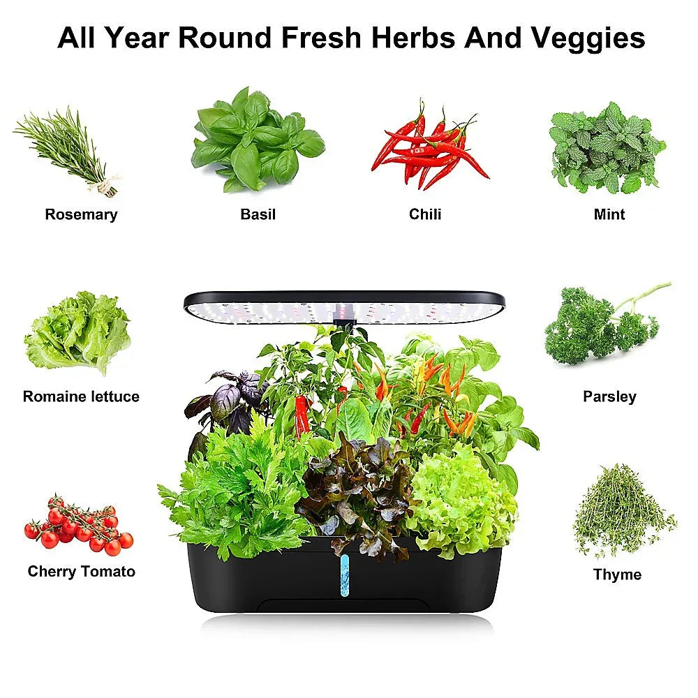 Hydroponics Growing System Indoor Germination Kit 12 Pods Home Gardening LED - Mekamart Australia