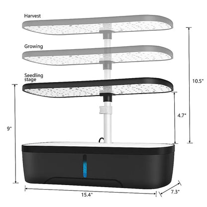 Hydroponics Growing System Indoor Germination Kit 12 Pods Home Gardening LED - Mekamart Australia