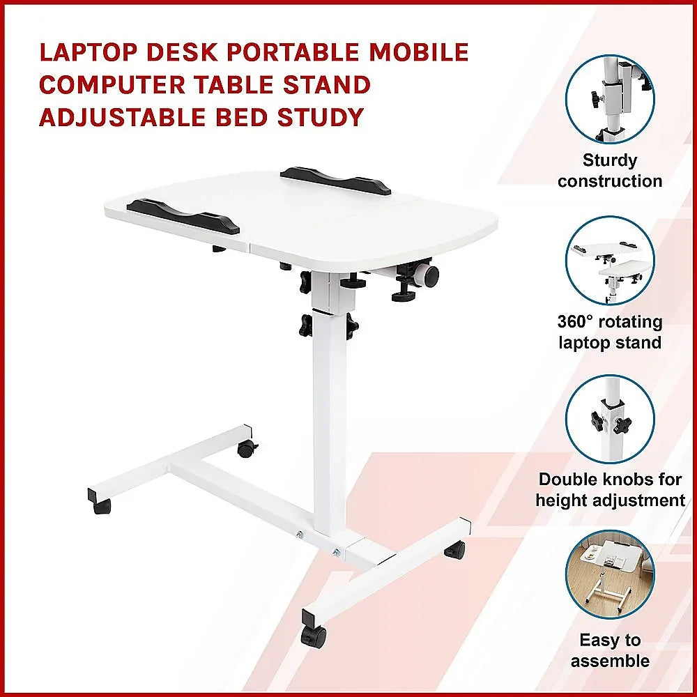 Laptop Desk Portable Mobile Computer Table Stand Adjustable Bed Study - Mekamart Australia