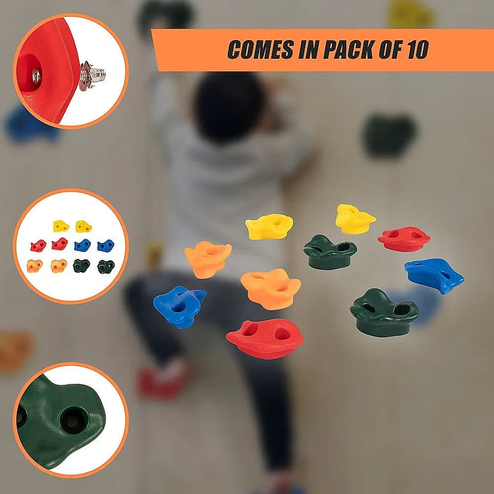 Deluxe 10 x Holds for Rock Climbing Wall Kids Outdoor Playground - Mekamart Australia