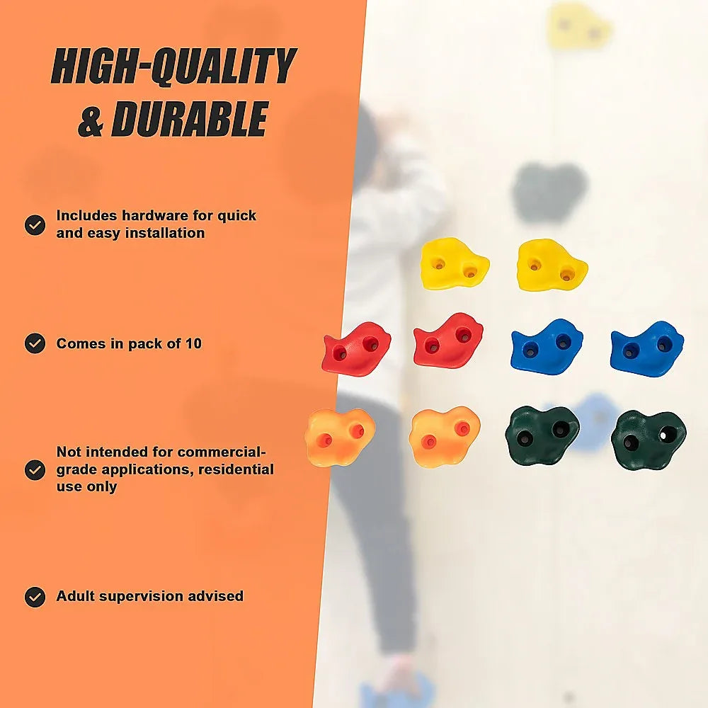 Deluxe 10 x Holds for Rock Climbing Wall Kids Outdoor Playground - Mekamart Australia
