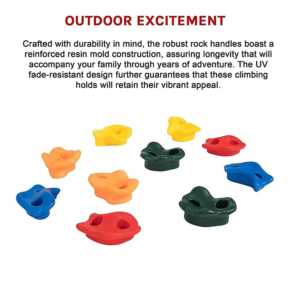 Deluxe 10 x Holds for Rock Climbing Wall Kids Outdoor Playground - Mekamart Australia