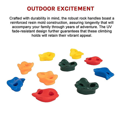 Deluxe 10 x Holds for Rock Climbing Wall Kids Outdoor Playground - Mekamart Australia