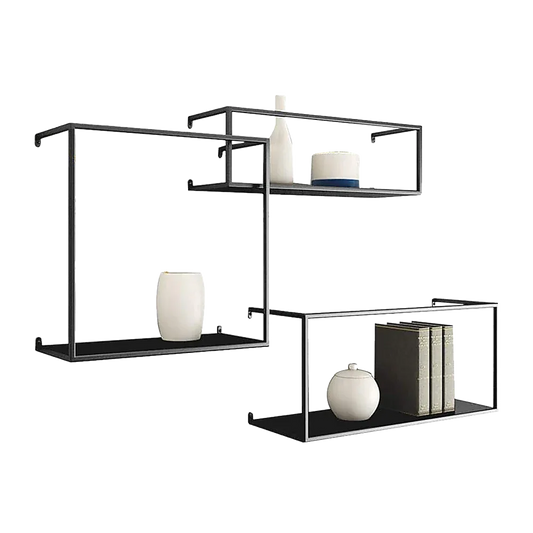 Floating Shelves Retro Industrial Ledge Black Metal Display Stand - Mekamart Australia