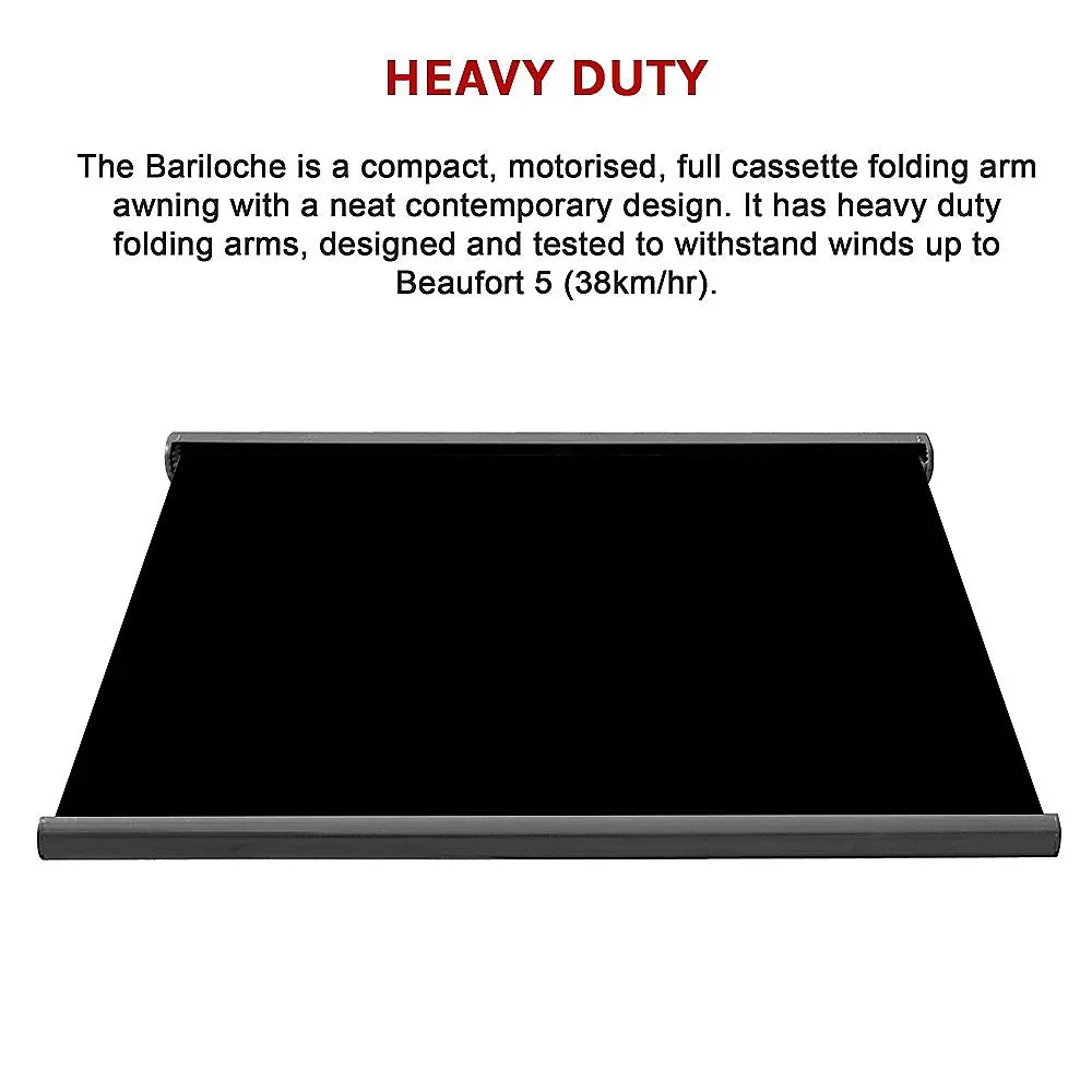 4.0m x 3.0m Retractable Folding Arm Awning Heavy Duty Full Cassette Motorised - Mekamart Australia