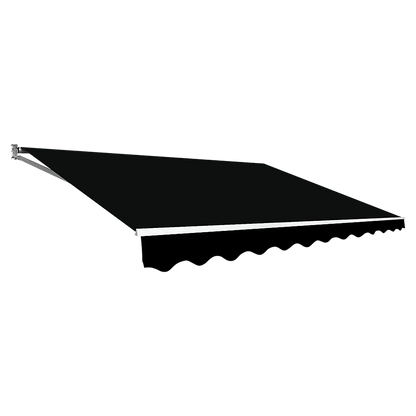 Outdoor Folding Arm Awning Retractable Sunshade Canopy Black 4.0m x 2.5m - Mekamart Australia