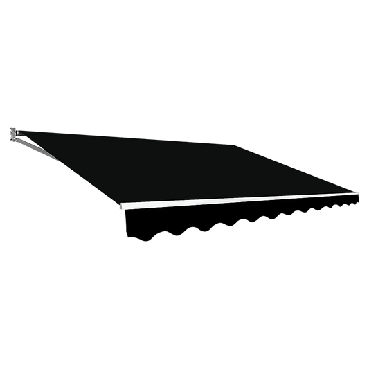 Outdoor Folding Arm Awning Retractable Sunshade Canopy Black 4.0m x 2.5m - Mekamart Australia
