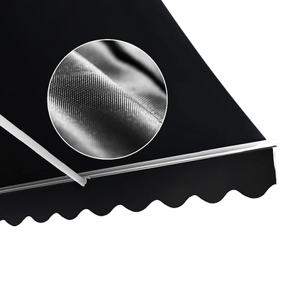 Outdoor Folding Arm Awning Retractable Sunshade Canopy Black 4.0m x 2.5m - Mekamart Australia