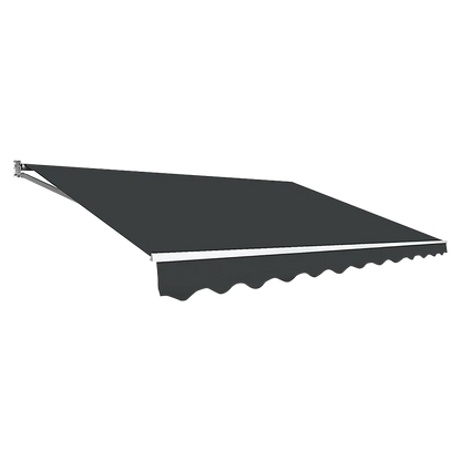 Outdoor Folding Arm Awning Retractable Sunshade Canopy Grey 5.0m x 2.5m - Mekamart Australia