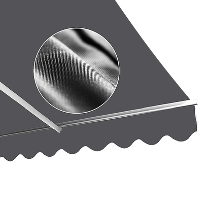 Outdoor Folding Arm Awning Retractable Sunshade Canopy Grey 5.0m x 2.5m - Mekamart Australia