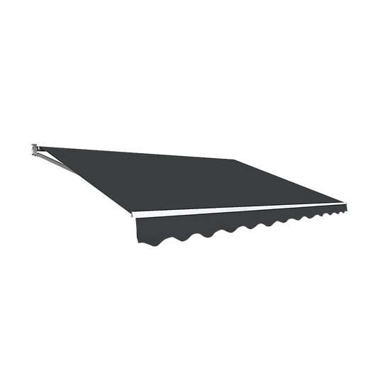 Outdoor Folding Arm Awning Retractable Sunshade Canopy Grey 4.0m x 3.0m - Mekamart Australia