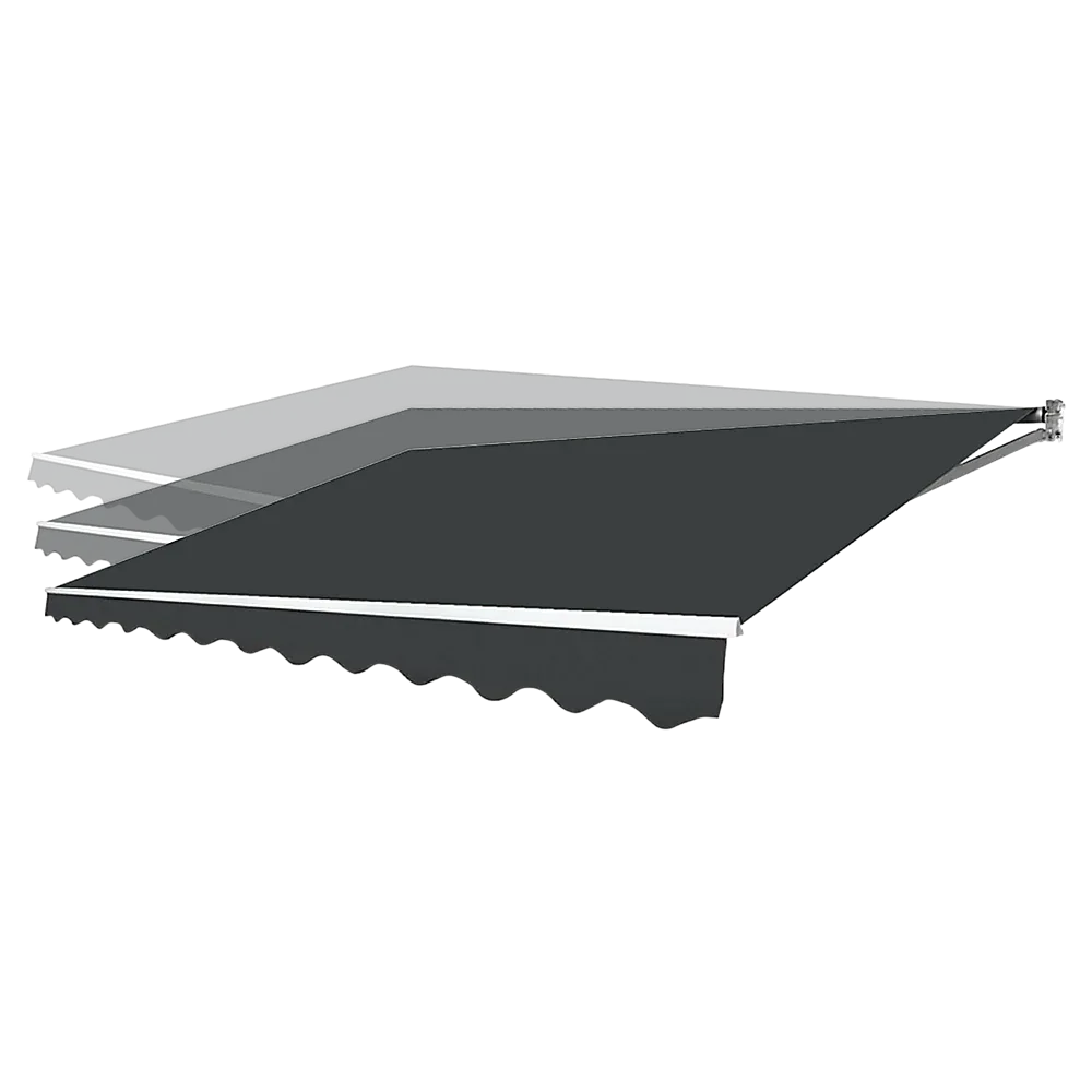 Outdoor Folding Arm Awning Retractable Sunshade Canopy Grey 4.0m x 3.0m - Mekamart Australia
