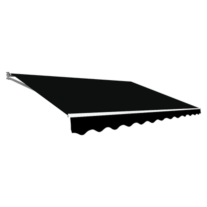 Outdoor Folding Arm Awning Retractable Sunshade Canopy Black 4.0m x 3.0m - Mekamart Australia