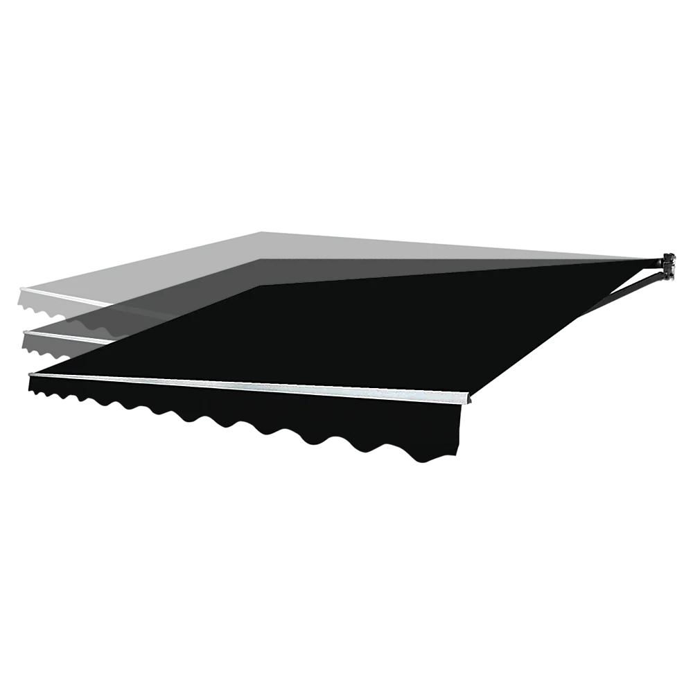 Outdoor Folding Arm Awning Retractable Sunshade Canopy Black 4.0m x 3.0m - Mekamart Australia