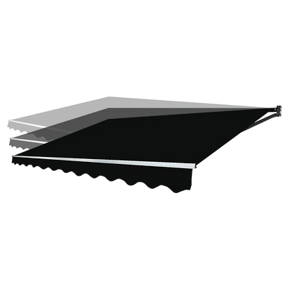 Outdoor Folding Arm Awning Retractable Sunshade Canopy Black 4.0m x 3.0m - Mekamart Australia