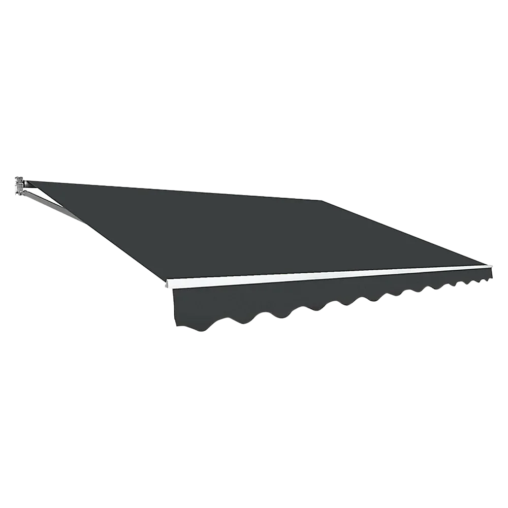 Outdoor Folding Arm Awning Retractable Sunshade Canopy Grey 5.0m x 3.0m - Mekamart Australia