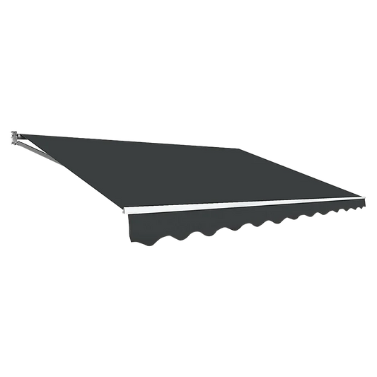 Outdoor Folding Arm Awning Retractable Sunshade Canopy Grey 5.0m x 3.0m - Mekamart Australia