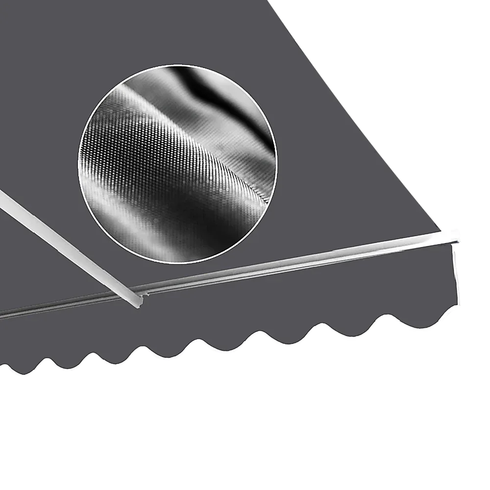 Outdoor Folding Arm Awning Retractable Sunshade Canopy Grey 5.0m x 3.0m - Mekamart Australia