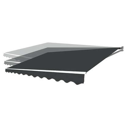 Outdoor Folding Arm Awning Retractable Sunshade Canopy Grey 5.0m x 3.0m - Mekamart Australia