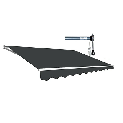 Motorised Outdoor Folding Arm Awning Retractable Sunshade Canopy Grey 3.0m x 2.5m - Mekamart Australia