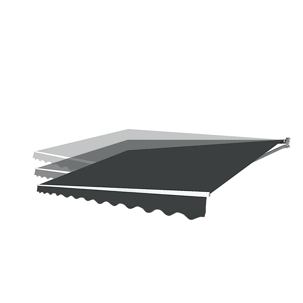 Motorised Outdoor Folding Arm Awning Retractable Sunshade Canopy Grey 3.0m x 2.5m - Mekamart Australia