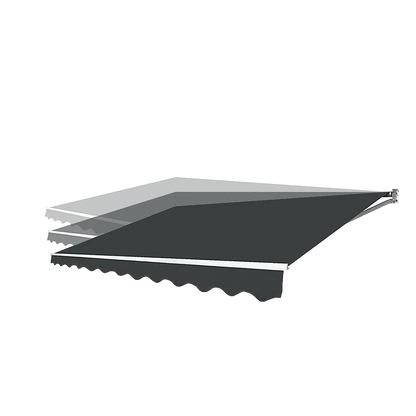 Motorised Outdoor Folding Arm Awning Retractable Sunshade Canopy Grey 3.0m x 2.5m - Mekamart Australia