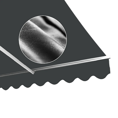 Motorised Outdoor Folding Arm Awning Retractable Sunshade Canopy Grey 3.0m x 2.5m - Mekamart Australia