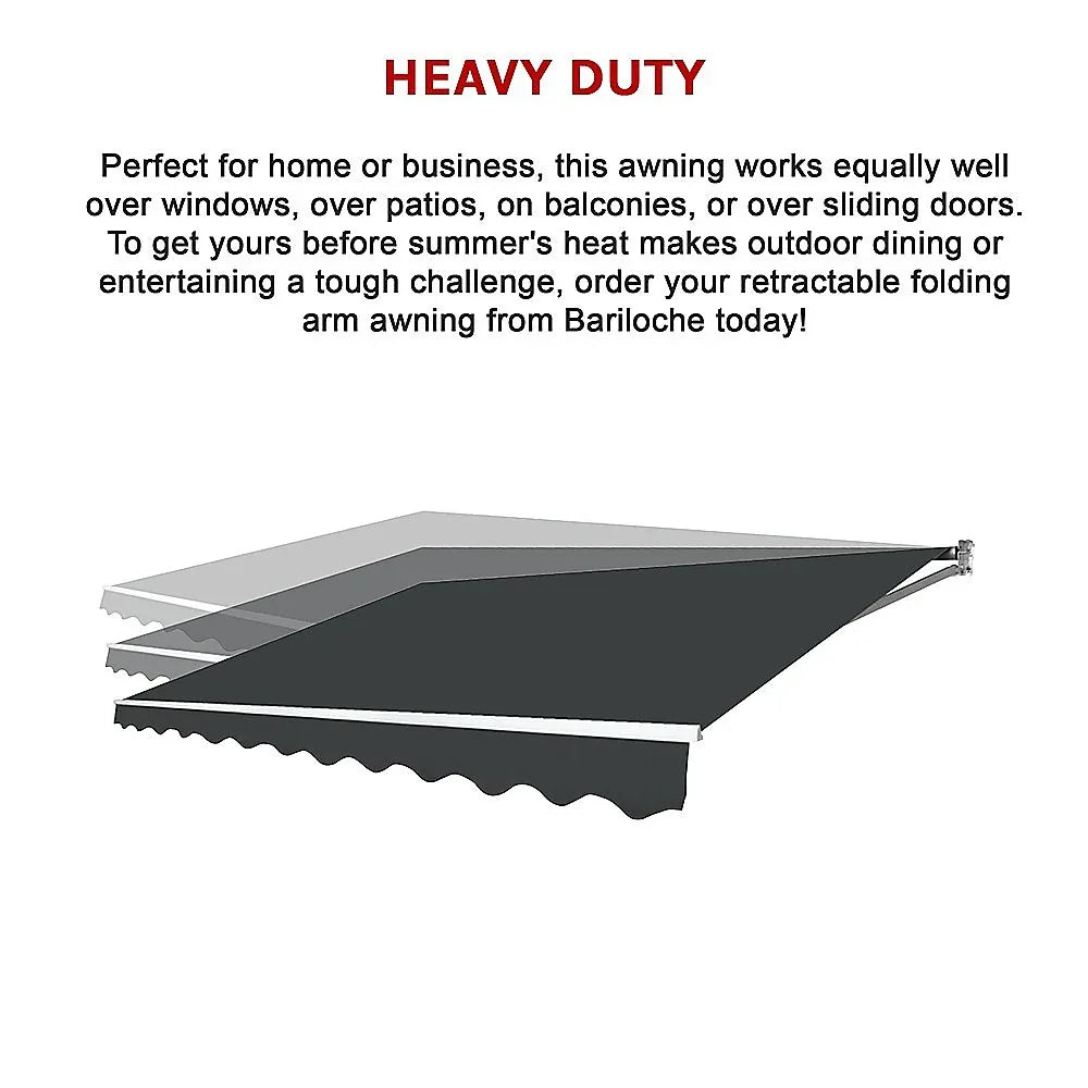 Motorised Outdoor Folding Arm Awning Retractable Sunshade Canopy Grey 3.0m x 2.5m - Mekamart Australia