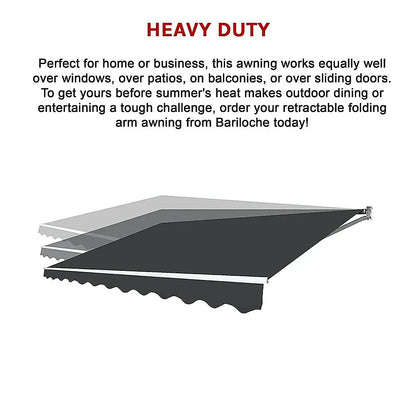 Motorised Outdoor Folding Arm Awning Retractable Sunshade Canopy Grey 3.0m x 2.5m - Mekamart Australia