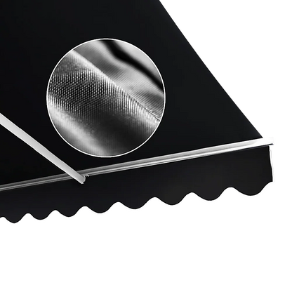 Motorised Outdoor Folding Arm Awning Retractable Sunshade Canopy Black 3.0m x 2.5m - Mekamart Australia