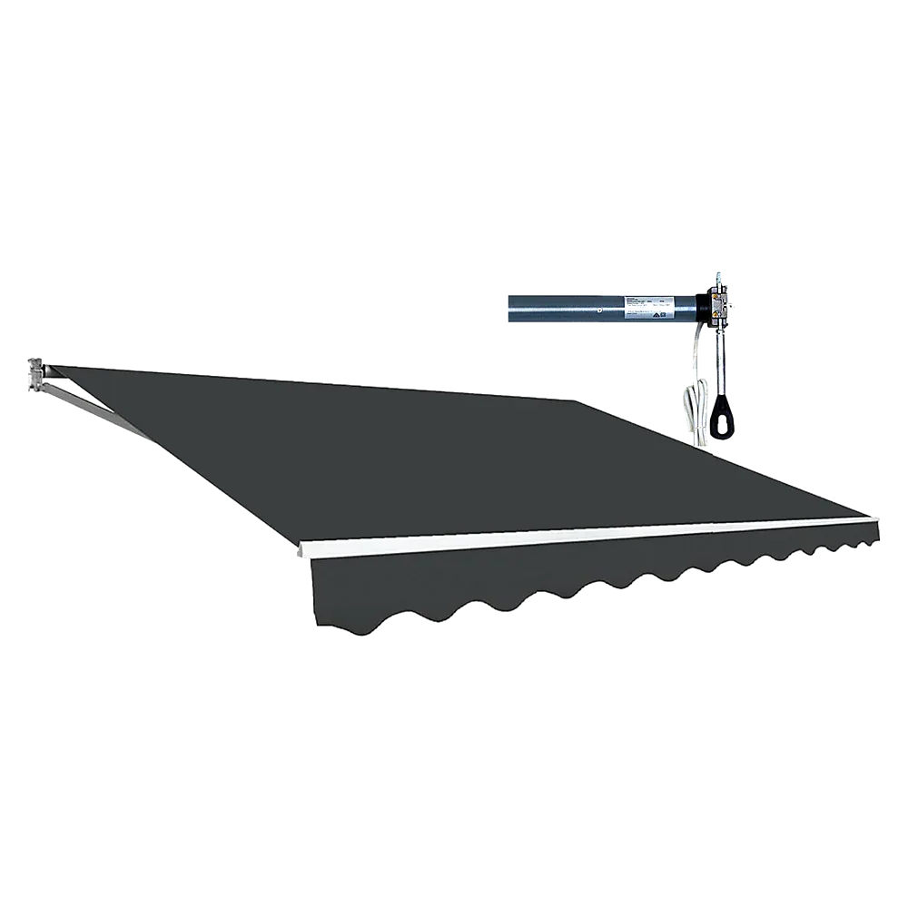 Motorised Outdoor Folding Arm Awning Retractable Sunshade Canopy Grey 4.0m x 3.0m - Mekamart Australia