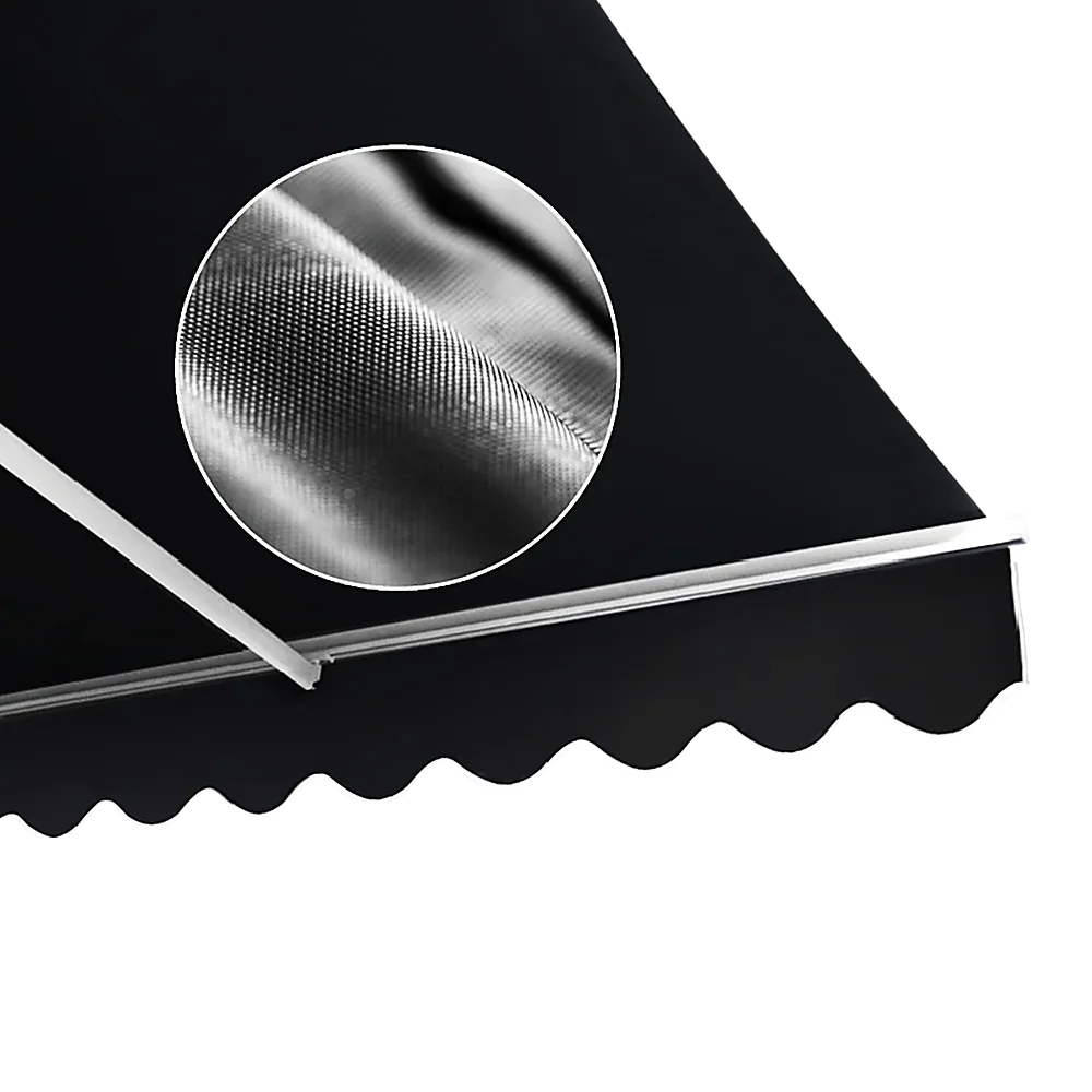 Motorised Outdoor Folding Arm Awning Retractable Sunshade Canopy Black 4.0m x 3.0m - Mekamart Australia