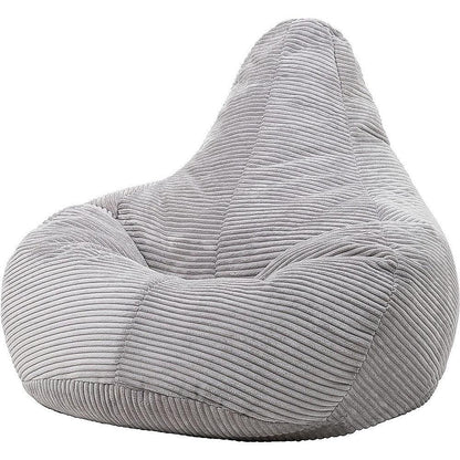 Jumbo Cord Beanbag Chair Cover Unfilled Large Bean Bag - Grey - Mekamart Australia