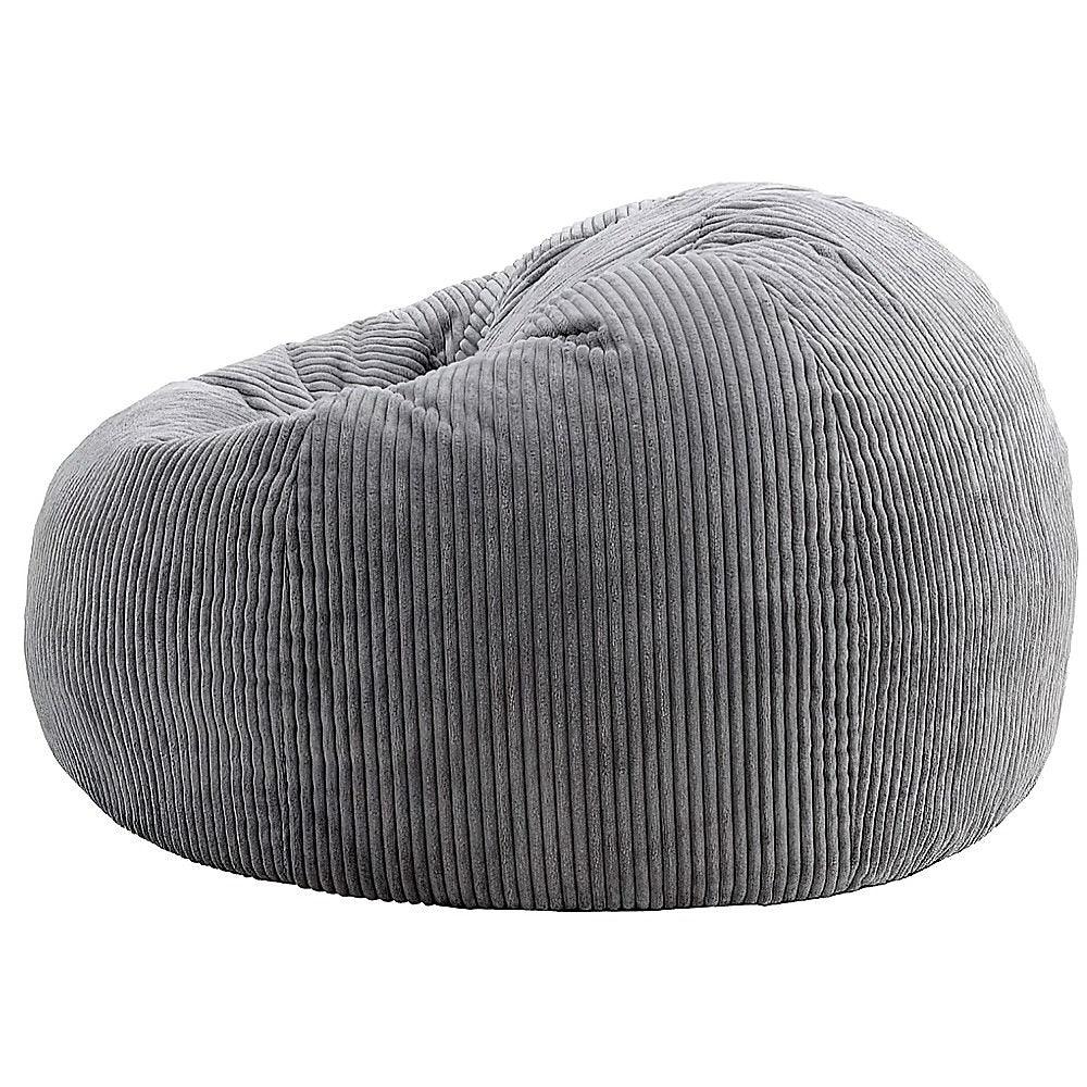 Jumbo Cord Beanbag Chair Cover Unfilled Large Bean Bag - Grey - Mekamart Australia