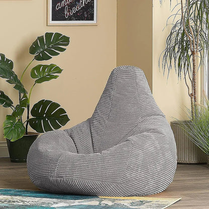 Jumbo Cord Beanbag Chair Cover Unfilled Large Bean Bag - Grey - Mekamart Australia