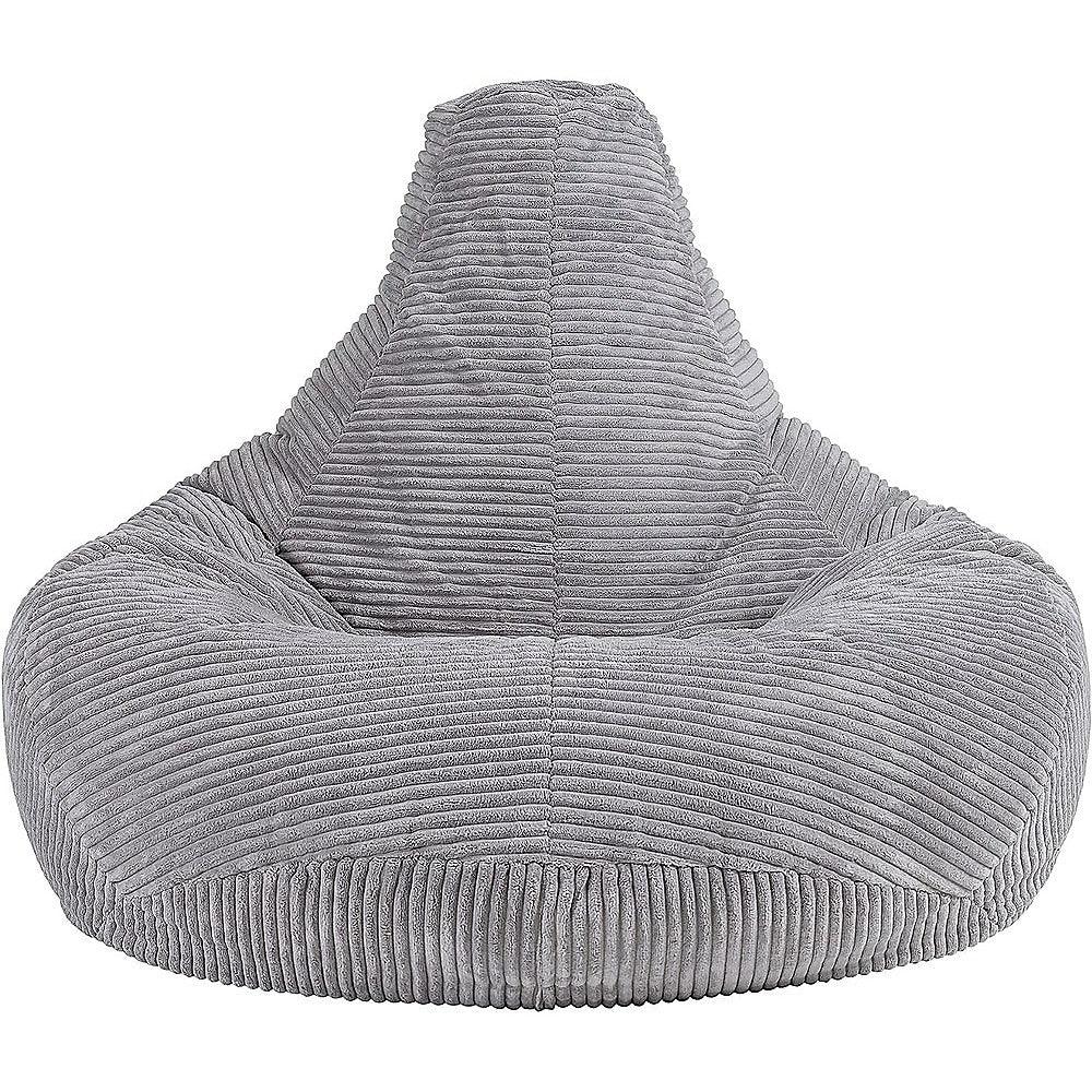 Jumbo Cord Beanbag Chair Cover Unfilled Large Bean Bag - Grey - Mekamart Australia
