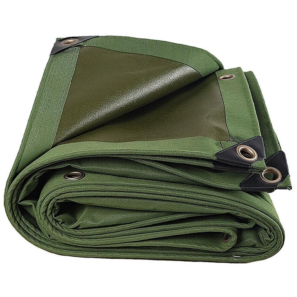 3x4M Army Heavy Duty Waterproof Canvas Tarp Tarpaulin Sun Blocked Dustproof - Mekamart Australia