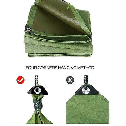 3x4M Army Heavy Duty Waterproof Canvas Tarp Tarpaulin Sun Blocked Dustproof - Mekamart Australia