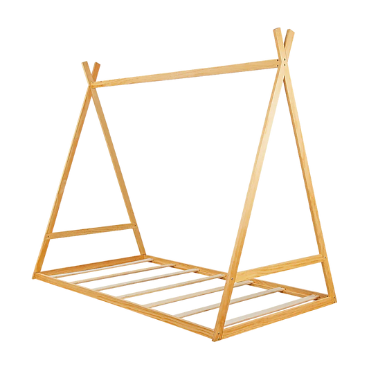 Kids Tent Montessori Toddler Floor Bed Wooden Bedframe - Mekamart Australia