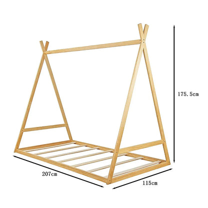 Kids Tent Montessori Toddler Floor Bed Wooden Bedframe - Mekamart Australia