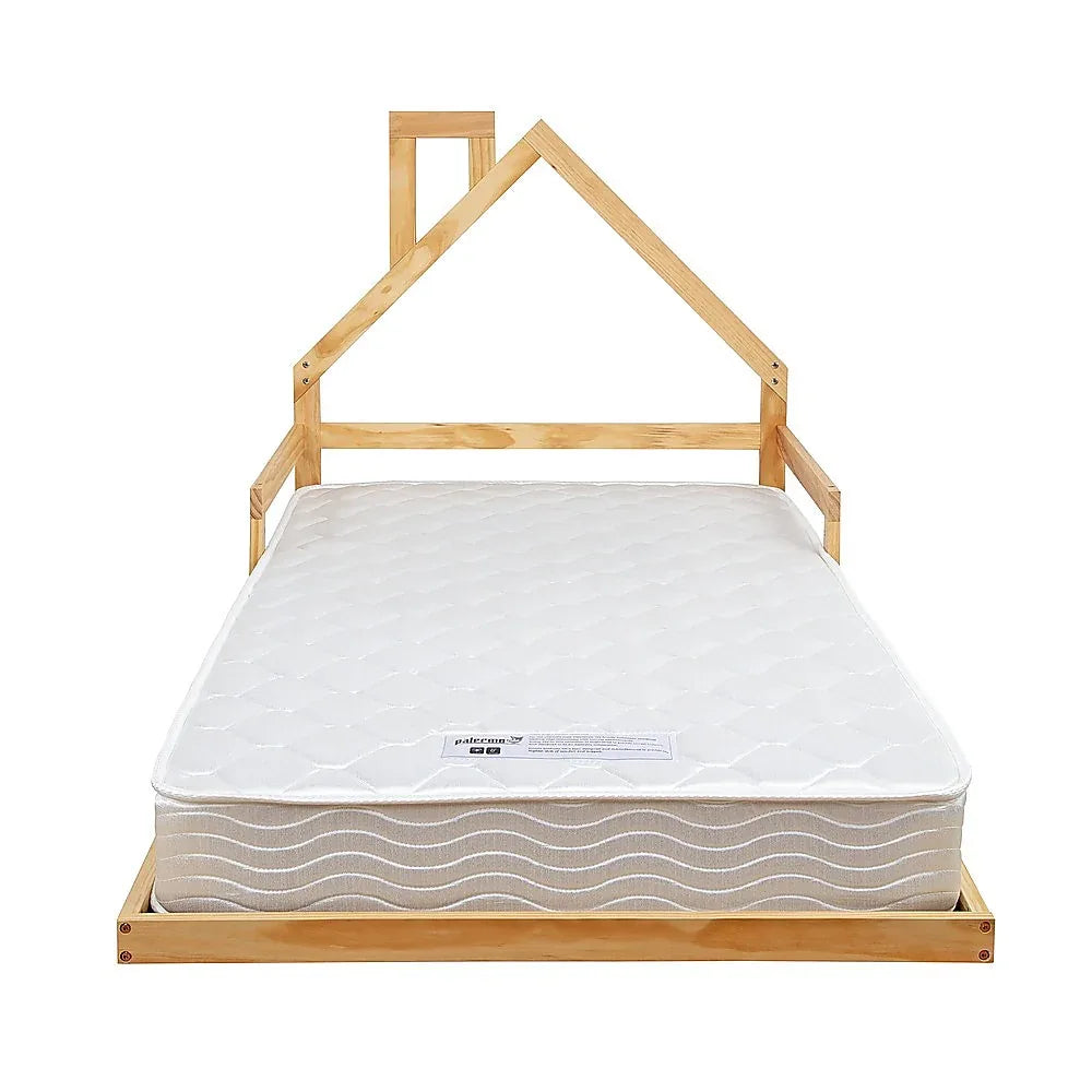 Pine Wood Floor Bed House Frame for Kids and Toddlers - Mekamart Australia