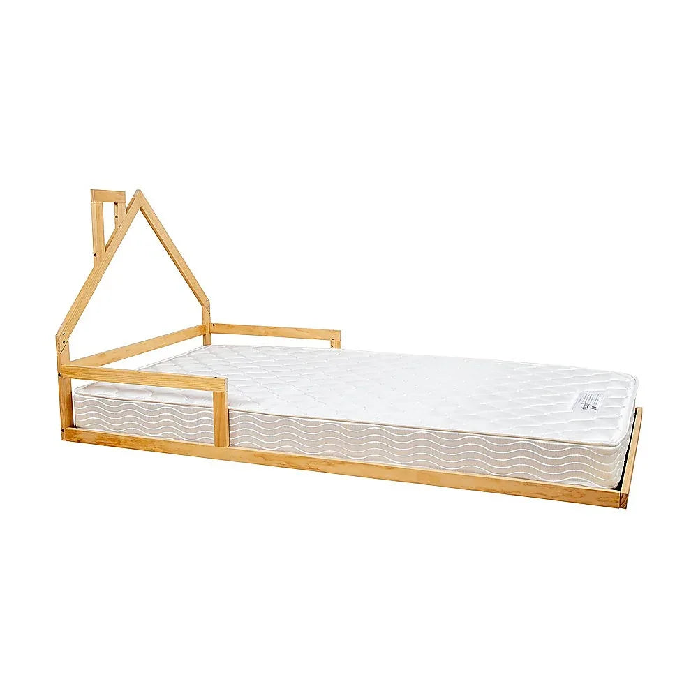 Pine Wood Floor Bed House Frame for Kids and Toddlers - Mekamart Australia