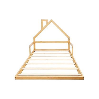Pine Wood Floor Bed House Frame for Kids and Toddlers - Mekamart Australia