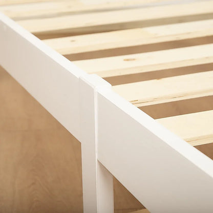 Double Wooden Bed Frame Home Furniture White - Mekamart Australia