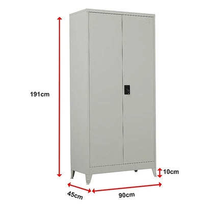 Two-Door Metal Cabinet Shelf Storage for Home Office Gym - Mekamart Australia